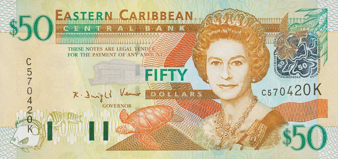 Front of East Caribbean States p45k: 50 Dollars from 2003