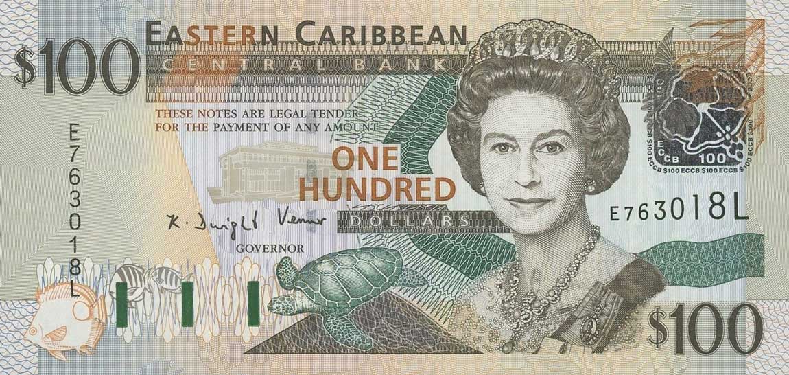 Front of East Caribbean States p46l: 100 Dollars from 2003