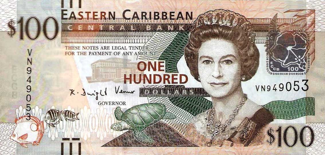 Front of East Caribbean States p46v: 100 Dollars from 2003