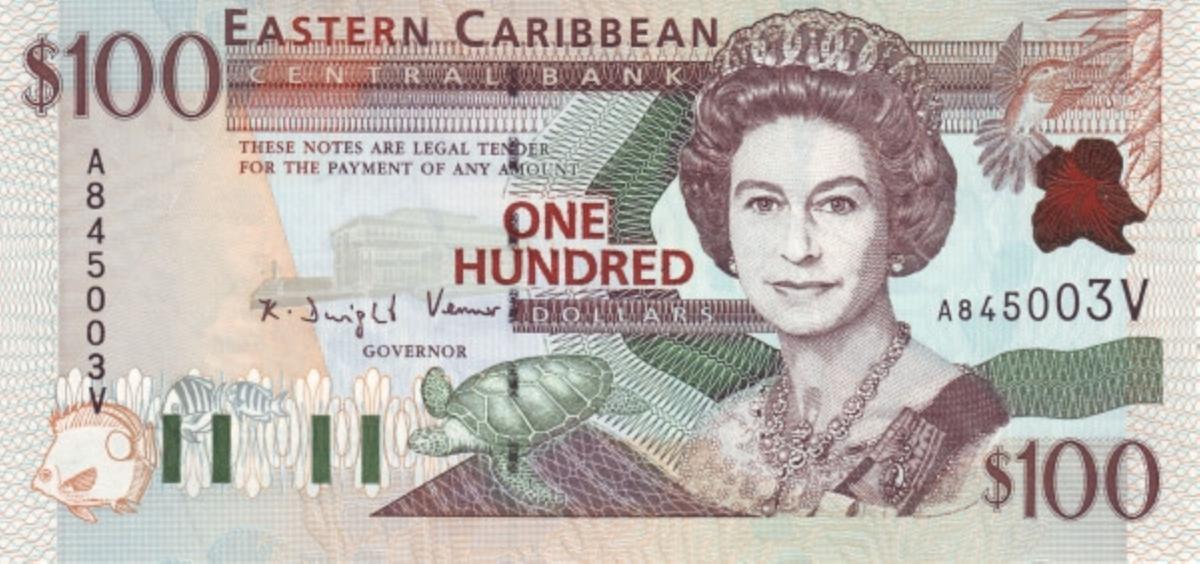 Front of East Caribbean States p36v: 100 Dollars from 1998