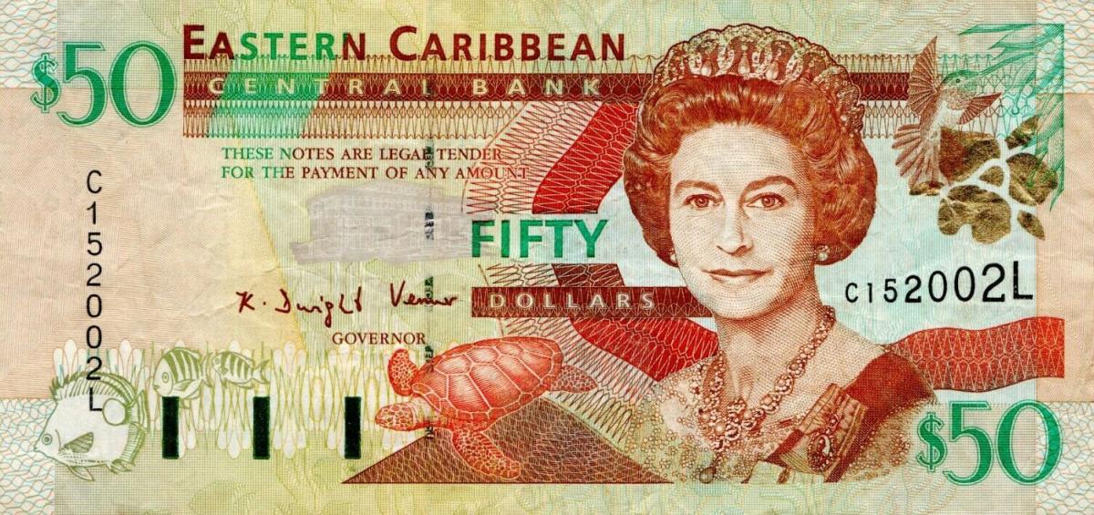 Front of East Caribbean States p40l: 50 Dollars from 2000