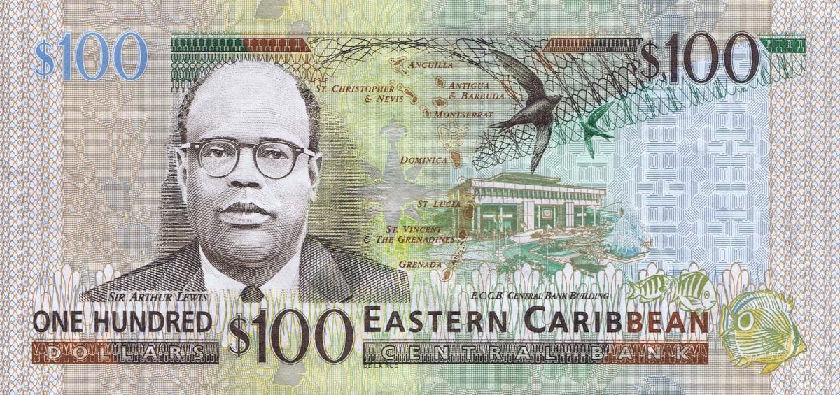 Back of East Caribbean States p55a: 100 Dollars from 2012