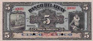 pS103s from Ecuador: 5 Sucres from 1920