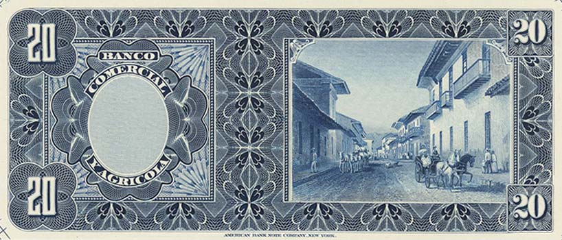 Back of Ecuador pS122p: 20 Sucres from 1895