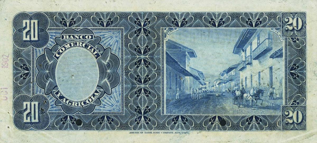 Back of Ecuador pS129s: 20 Sucres from 1907