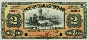 pS155s from Ecuador: 2 Sucres from 1911