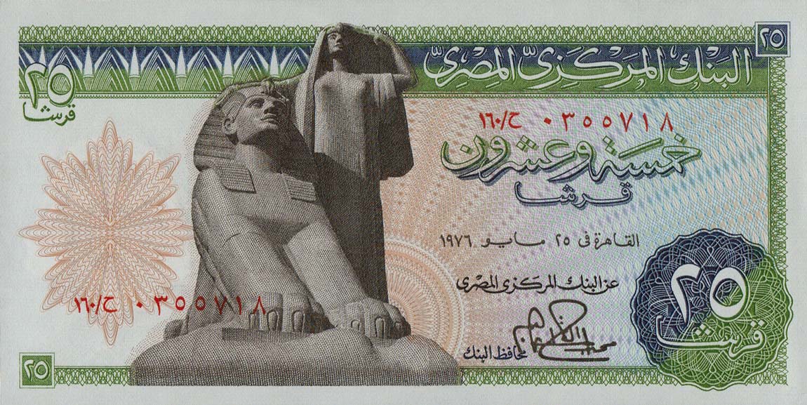 Front of Egypt p47c: 25 Piastres from 1976