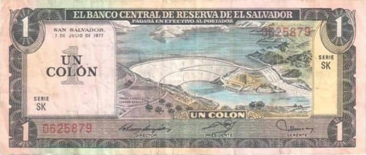 Front of El Salvador p132a: 100 Colones from 1977