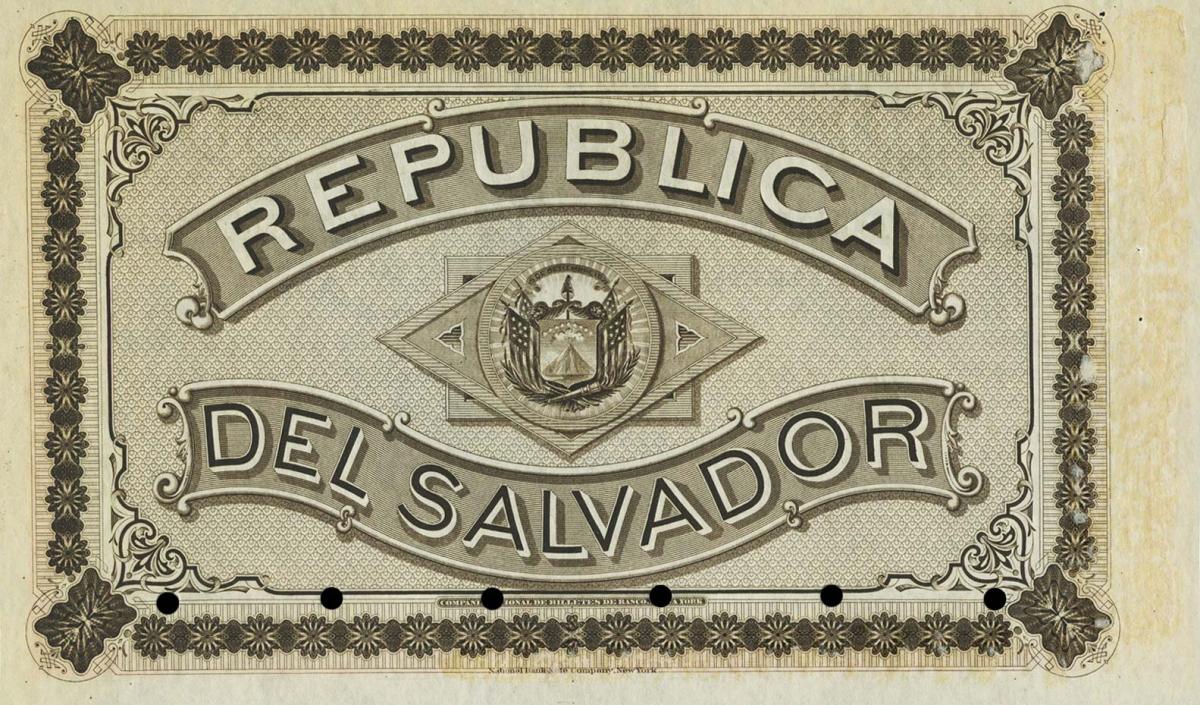 Back of El Salvador p14s: 50 Pesos from 1877