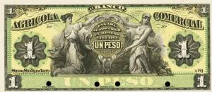 pS101p from El Salvador: 1 Peso from 1890