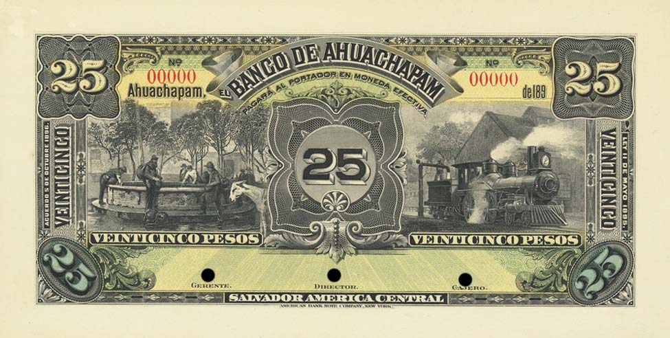 Front of El Salvador pS125p: 25 Pesos from 1890