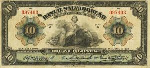 pS214a from El Salvador: 10 Colones from 1920