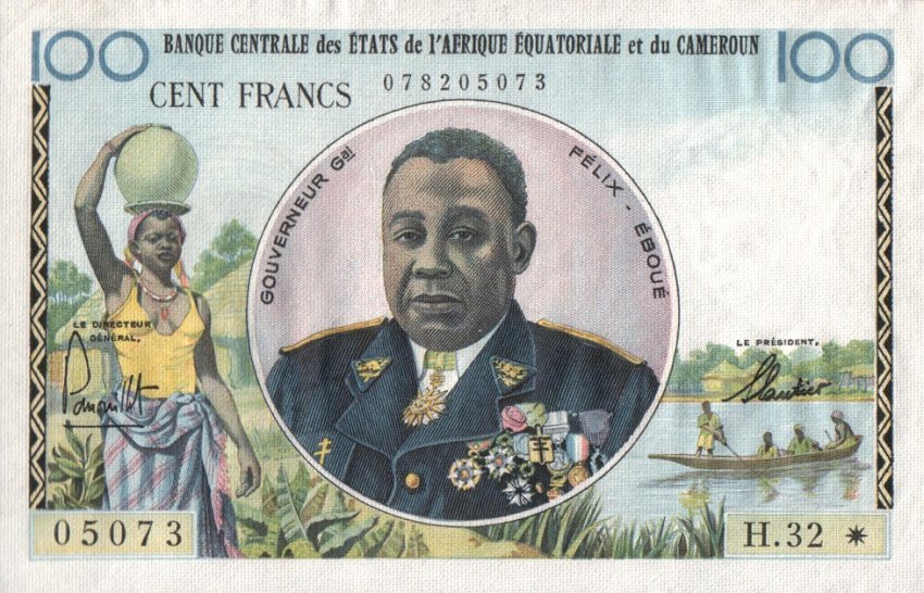 Front of Equatorial African States p1e: 100 Francs from 1961