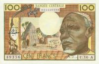 p3a from Equatorial African States: 100 Francs from 1963