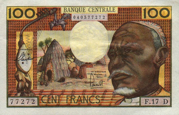 Front of Equatorial African States p3d: 100 Francs from 1963