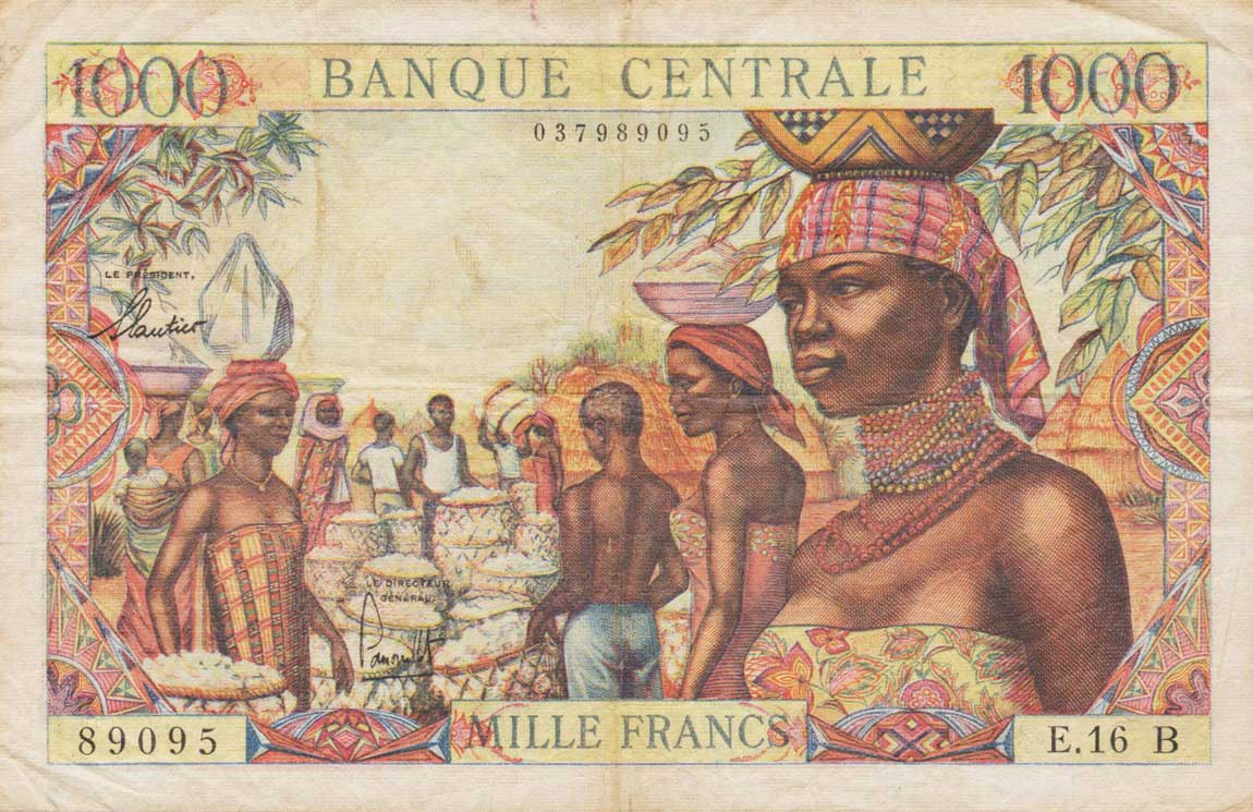 Front of Equatorial African States p5b: 1000 Francs from 1963