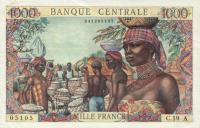 p5e from Equatorial African States: 1000 Francs from 1963