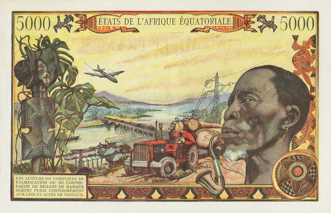 Back of Equatorial African States p6c: 5000 Francs from 1963