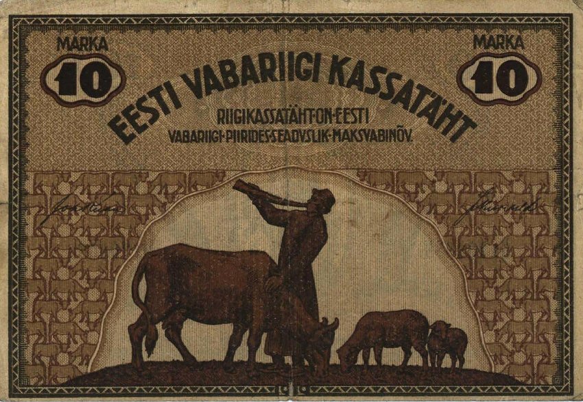 Front of Estonia p46b: 10 Marka from 1919