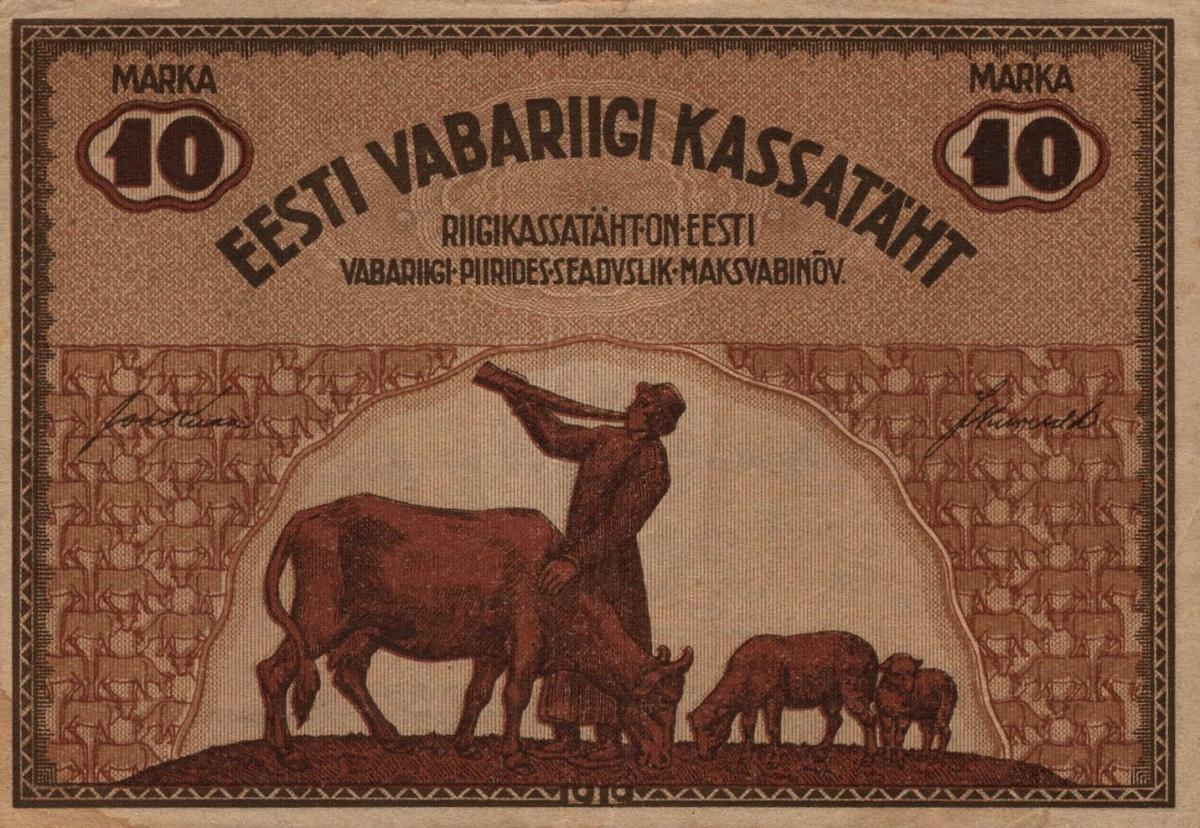 Front of Estonia p46c: 10 Marka from 1919