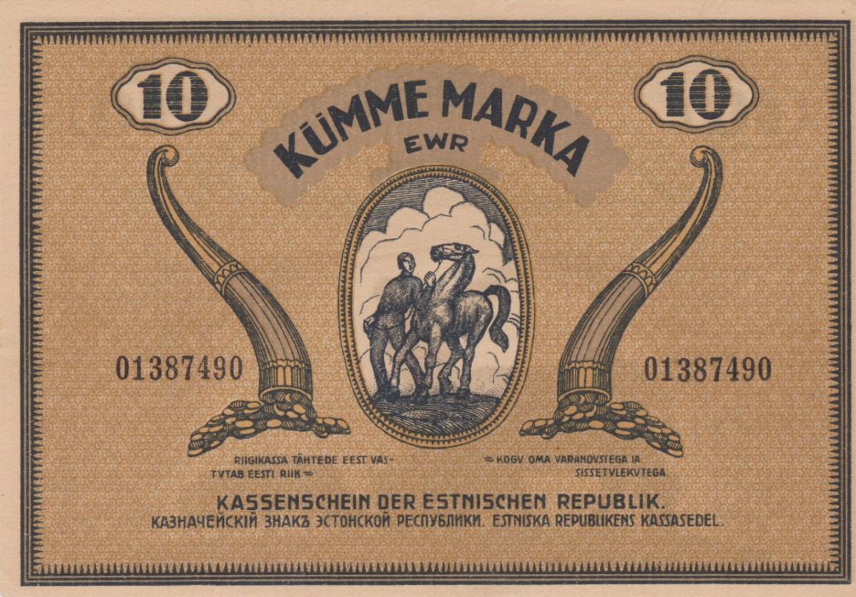Back of Estonia p46d: 10 Marka from 1919