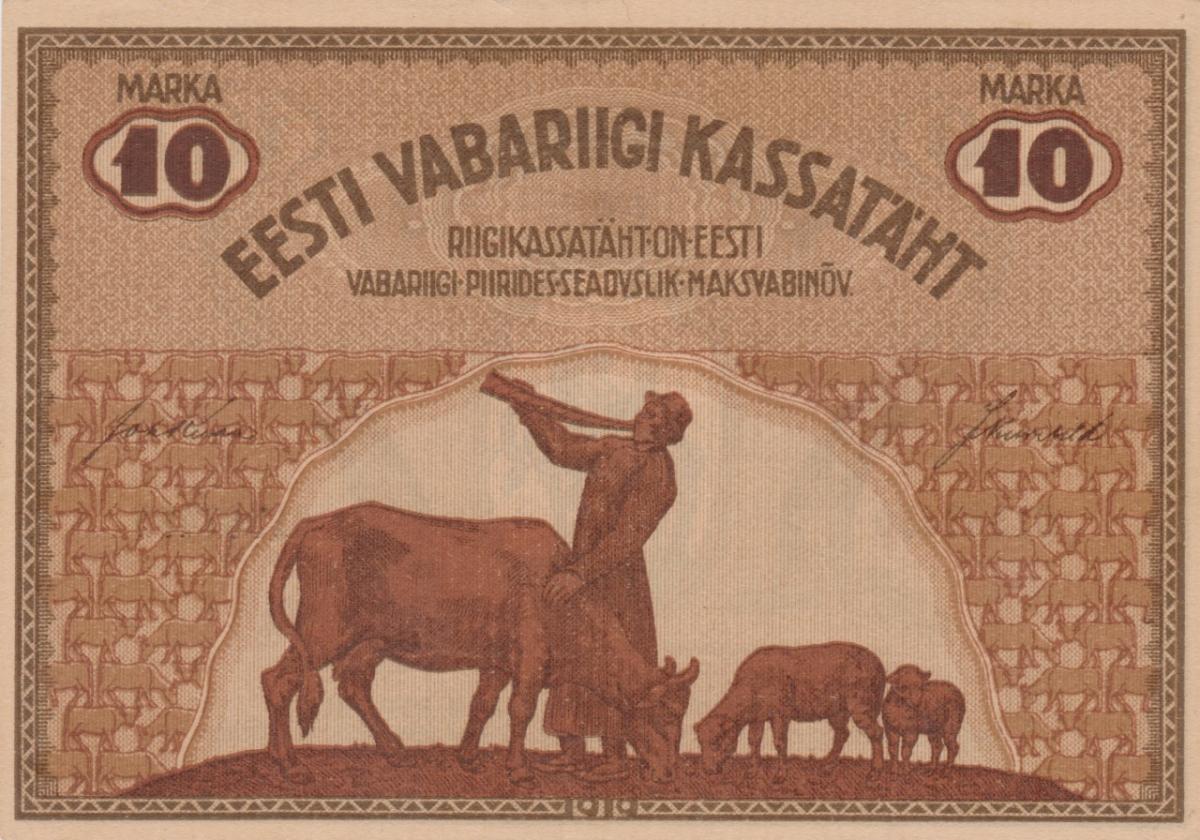 Front of Estonia p46d: 10 Marka from 1919