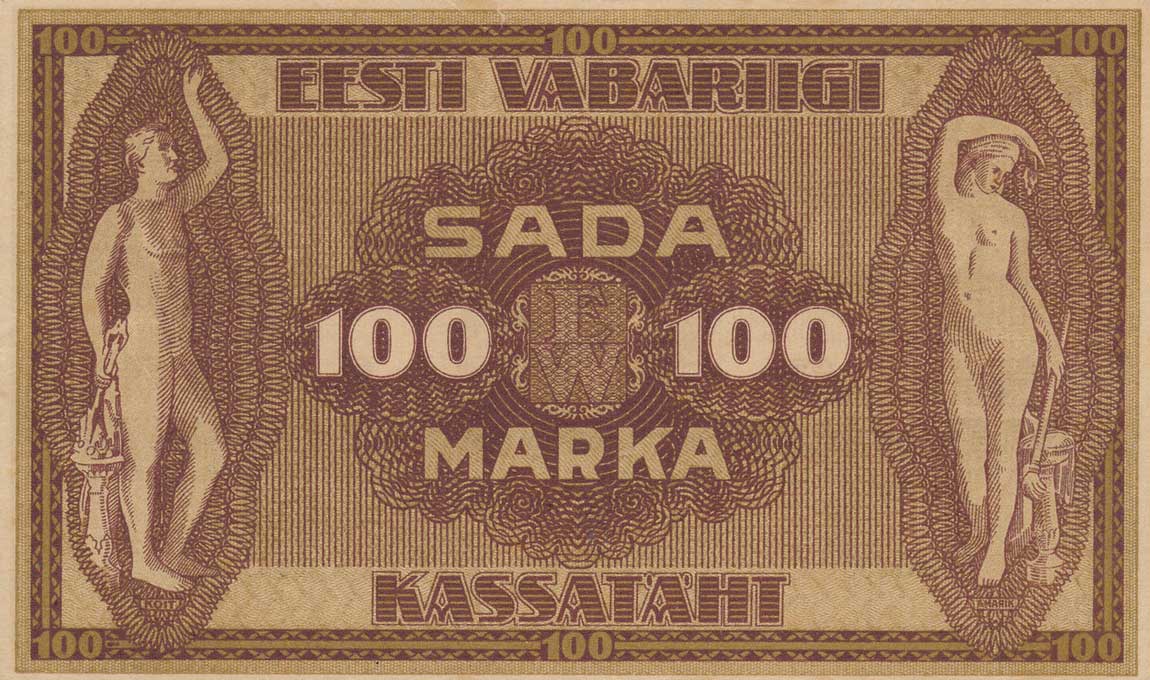 Back of Estonia p48b: 100 Marka from 1919