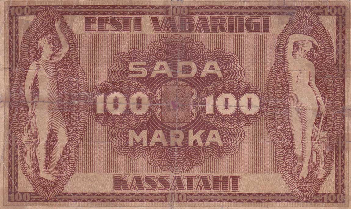 Back of Estonia p48c: 100 Marka from 1919