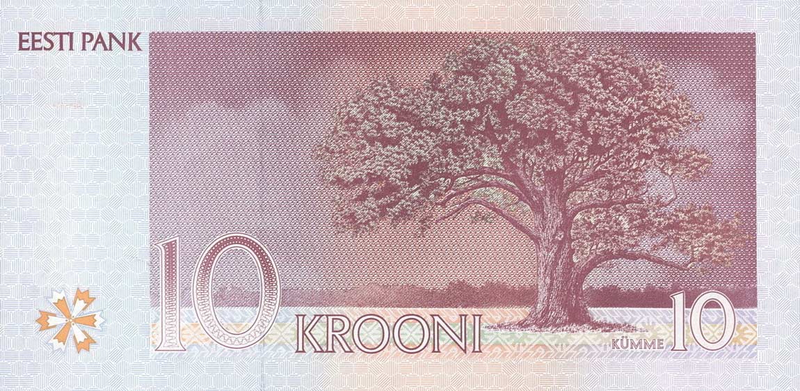 Back of Estonia p77a: 10 Krooni from 1994