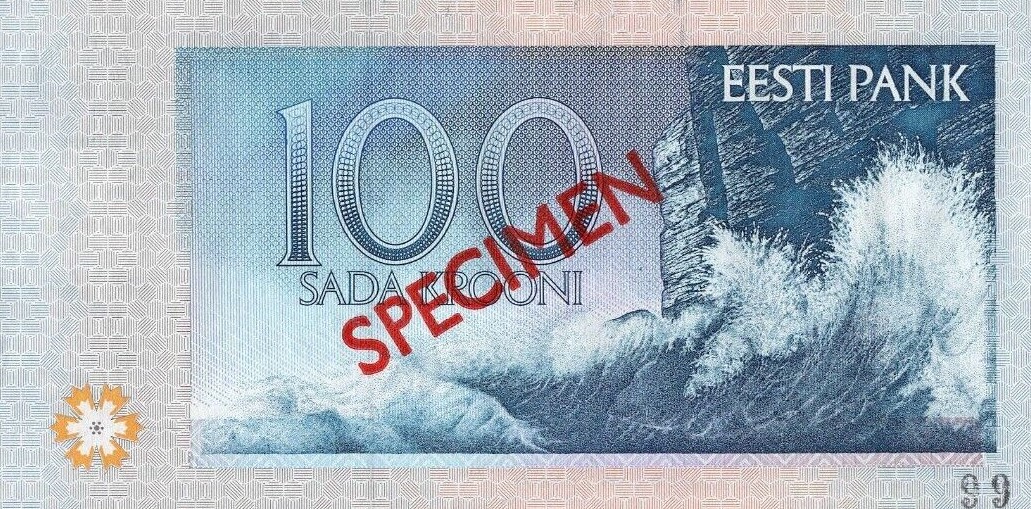 Back of Estonia p79s: 100 Krooni from 1994