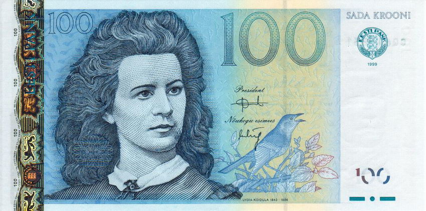 Front of Estonia p82a: 100 Krooni from 1999