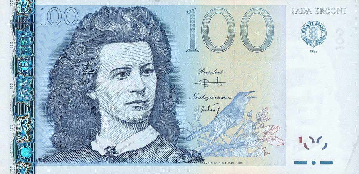 Front of Estonia p82r: 100 Krooni from 1999