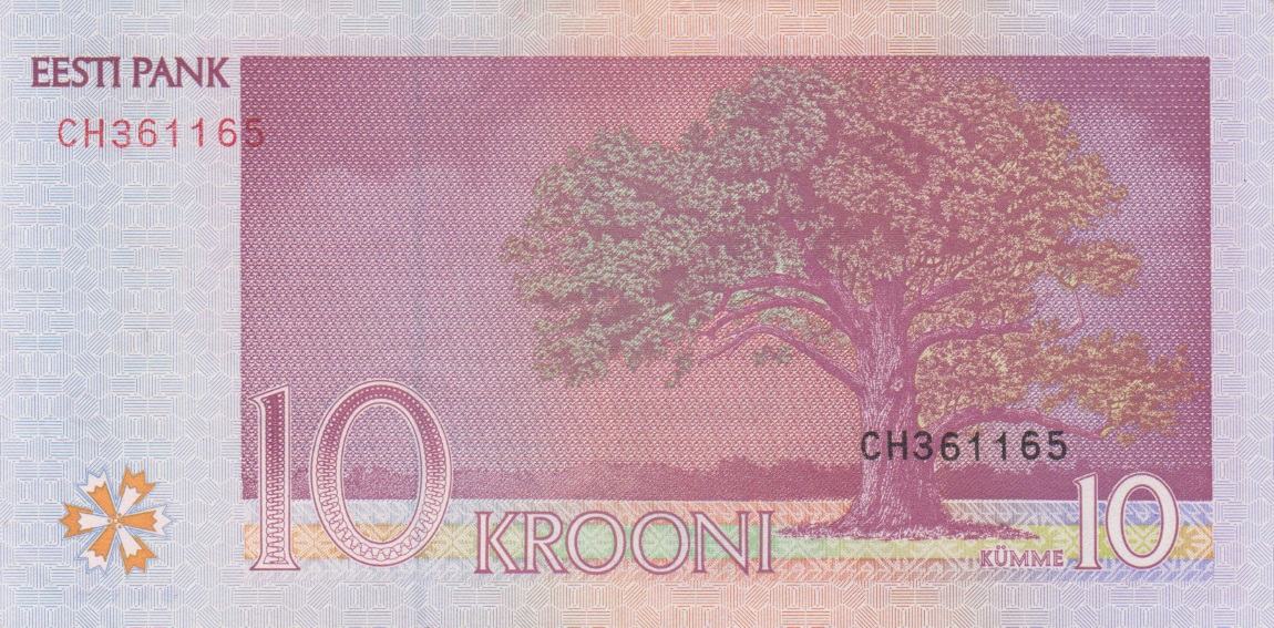 Back of Estonia p86a: 10 Krooni from 2006