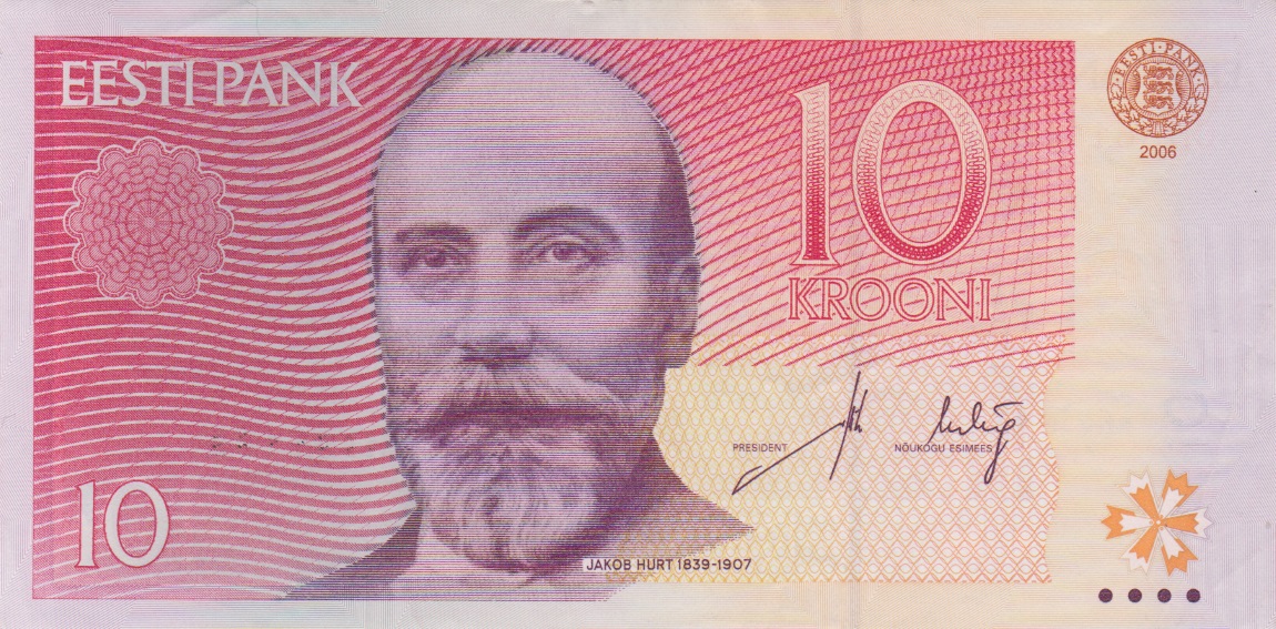 Front of Estonia p86a: 10 Krooni from 2006