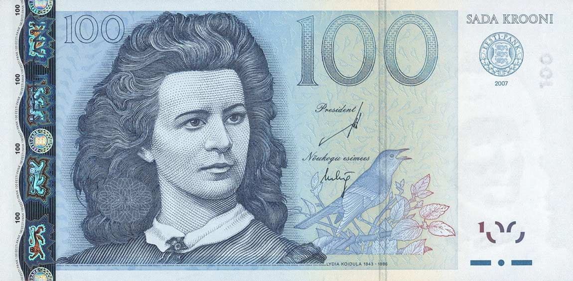 Front of Estonia p88a: 100 Krooni from 2007