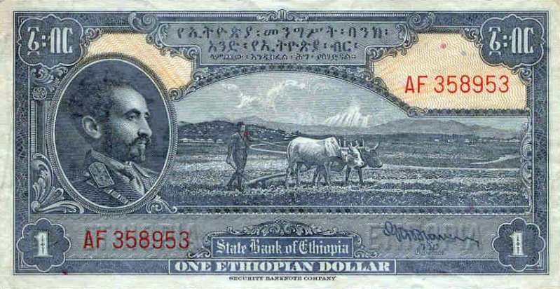 Front of Ethiopia p12a: 1 Dollar from 1945