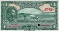 p12ct from Ethiopia: 1 Dollar from 1945