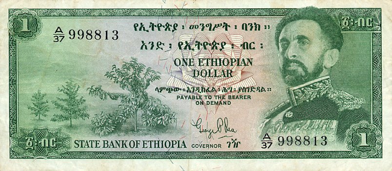 Front of Ethiopia p18a: 1 Dollar from 1961