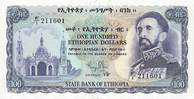 Front of Ethiopia p23a: 100 Dollars from 1961