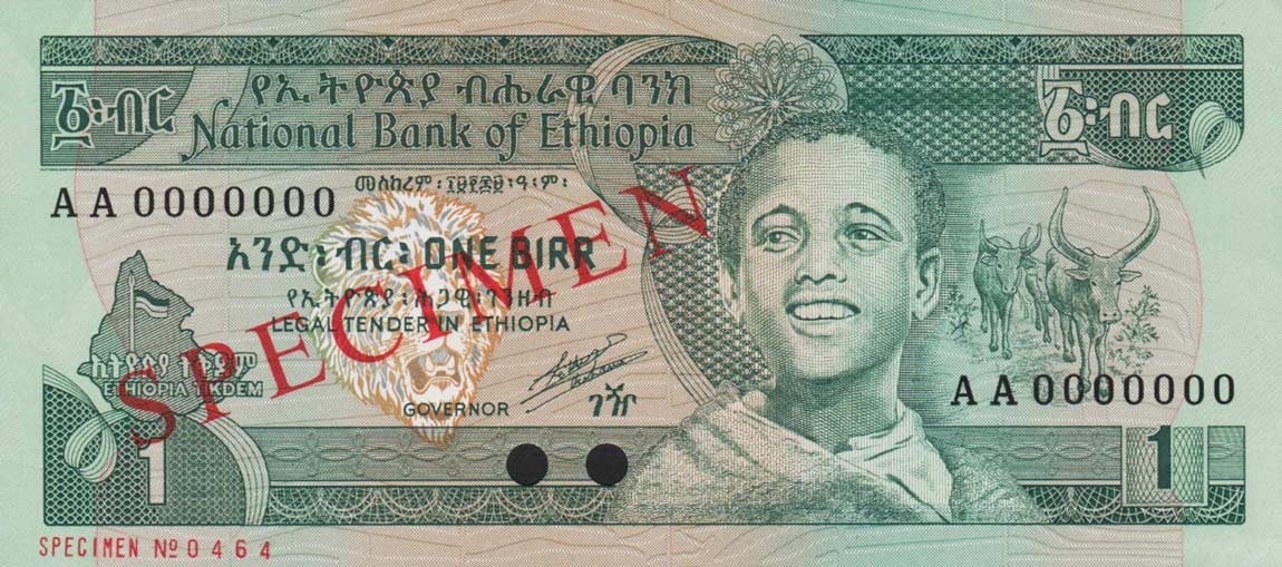 Front of Ethiopia p41s: 1 Birr from 1969