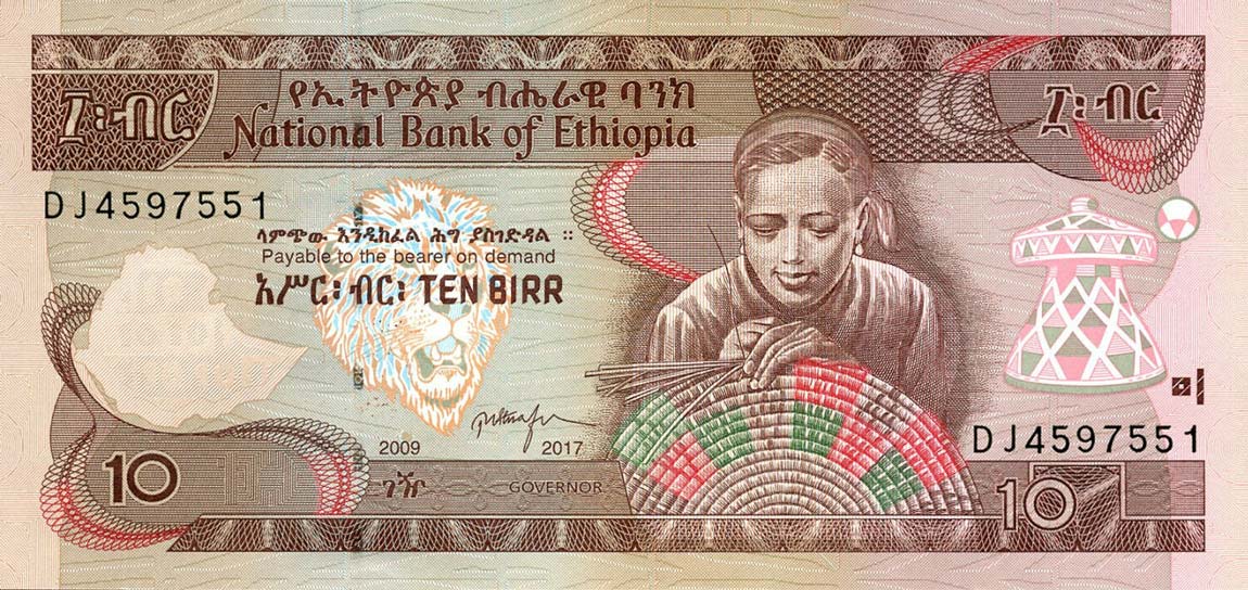 Front of Ethiopia p48g: 10 Birr from 2017