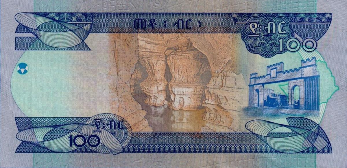 Back of Ethiopia p55b: 100 Birr from 2023