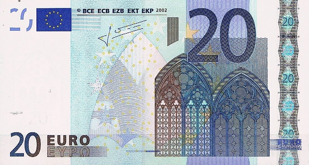 Front of European Union p10e: 20 Euro from 2002