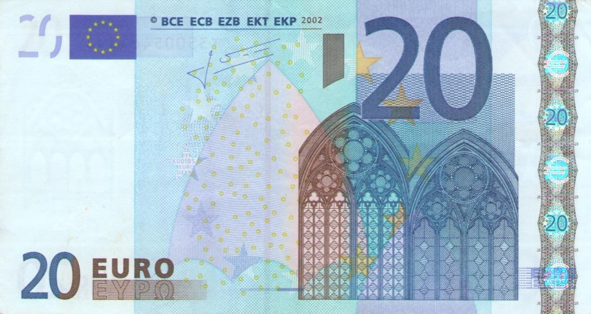 Front of European Union p10t: 20 Euro from 2002