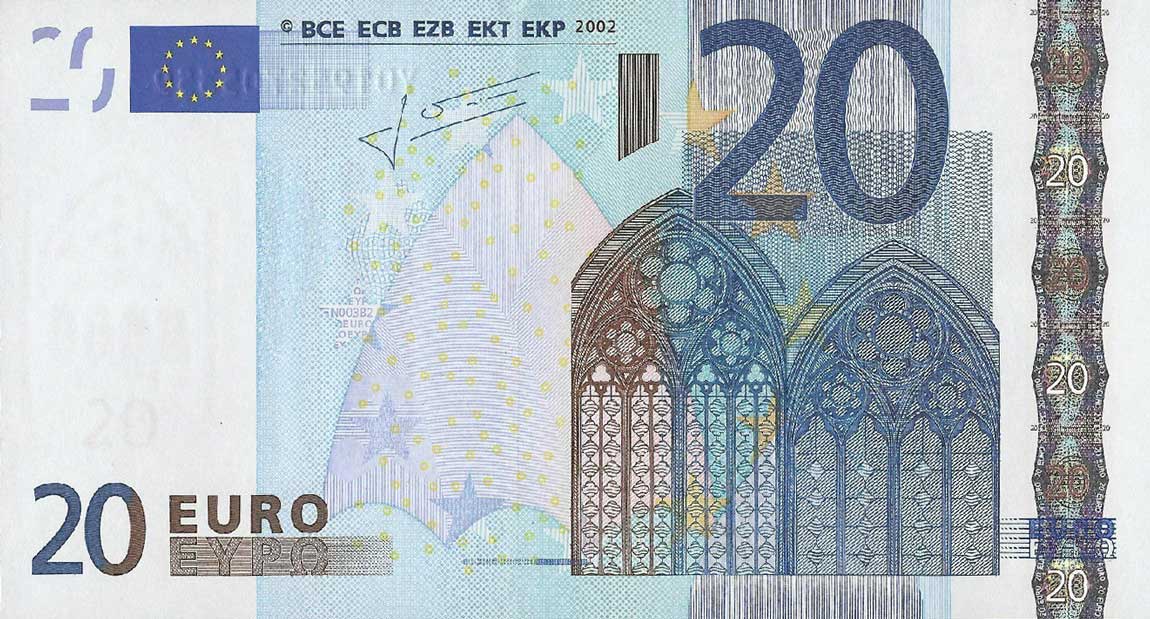 Front of European Union p10y: 20 Euro from 2002