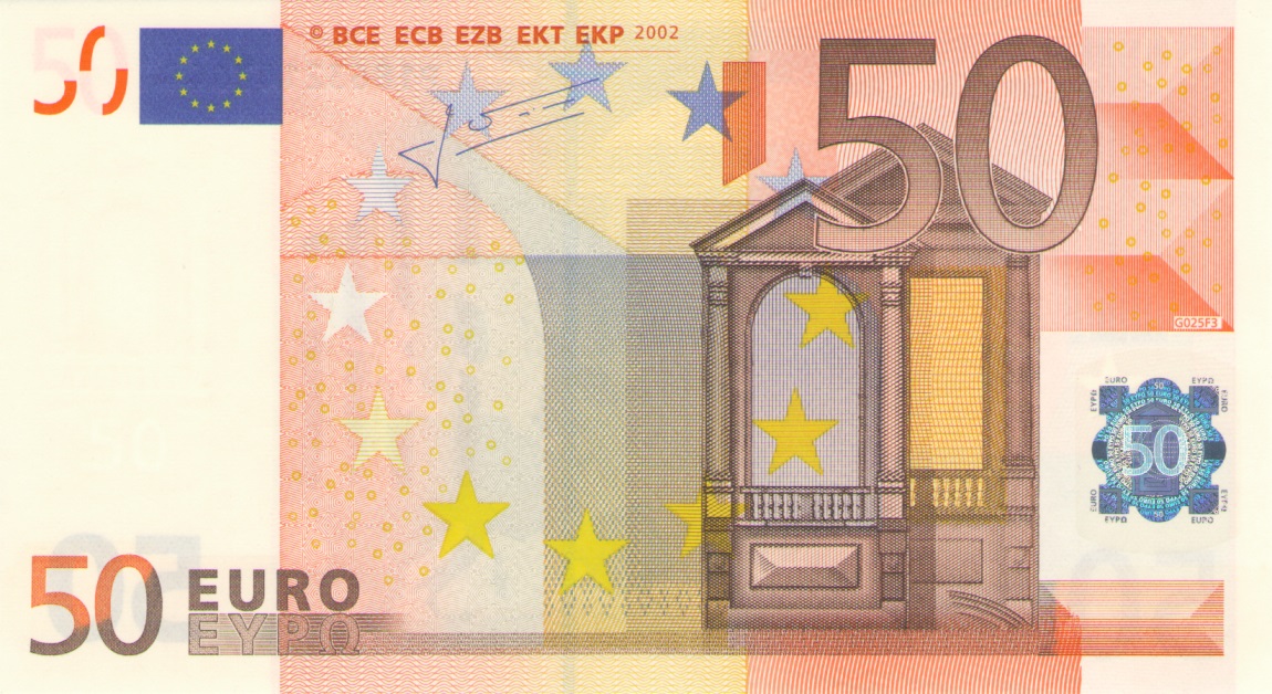 Front of European Union p11p: 50 Euro from 2002