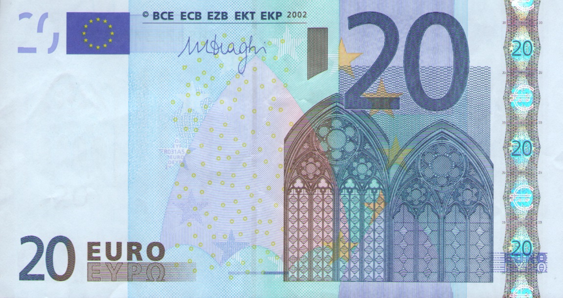 Front of European Union p16h: 20 Euro from 2002