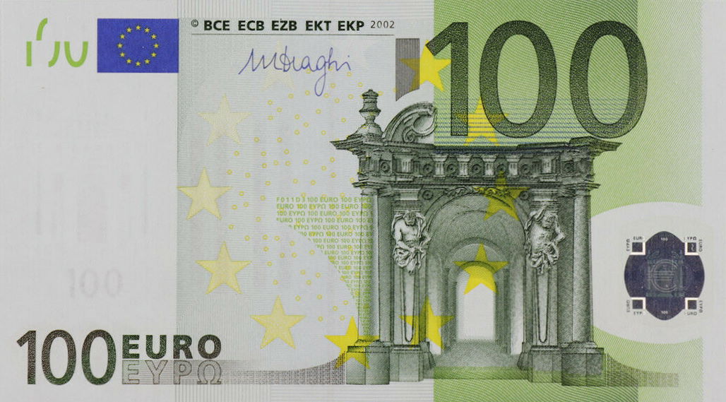 Front of European Union p18n: 100 Euro from 2002