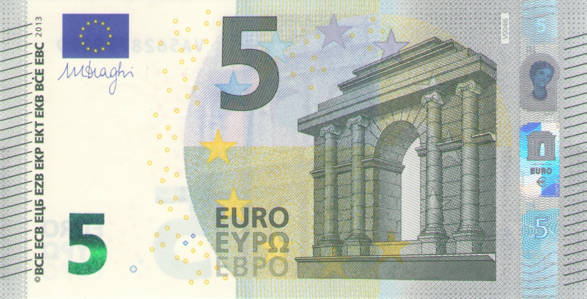 Front of European Union p20v: 5 Euro from 2002