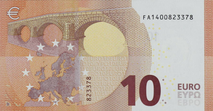 Back of European Union p21f: 10 Euro from 2014